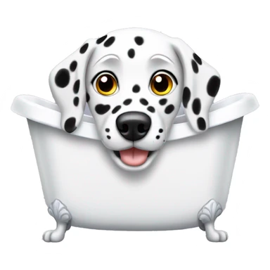 Dalmatian dog bathing in bathtub sticker