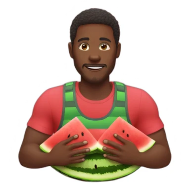 black man eating watermelon sticker