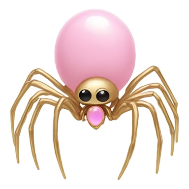Pink Opal crystal spider gold limbs sticker