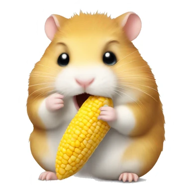 Hamster eat a corn sticker