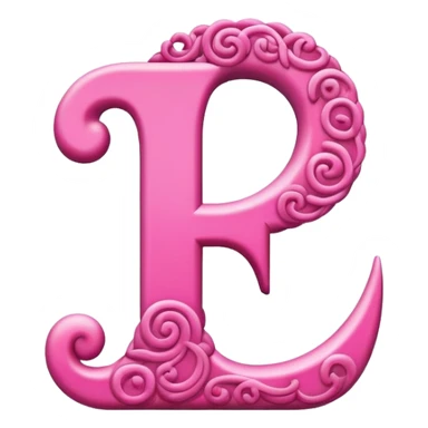 Pink, romantic, refined, fancy, letter “F” of the alphabet sticker