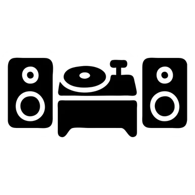 A DJ setup with speakers. sticker