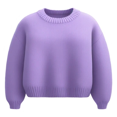 Lilac cropped oversize wool sweater, isolated sticker
