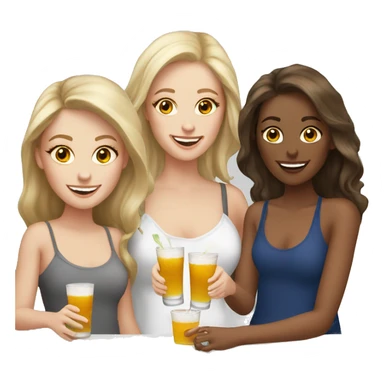 3 white girls at happy hour sticker