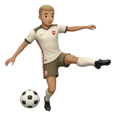 soccer player kicking a ball forward sticker