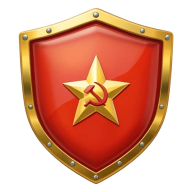 generate a very realistic shield metal with the USSR flag sticker