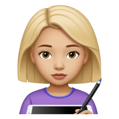 girl drawing on ipad sticker