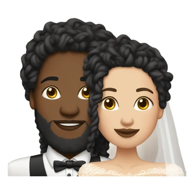 Plus size couple with locs wedding pale sticker