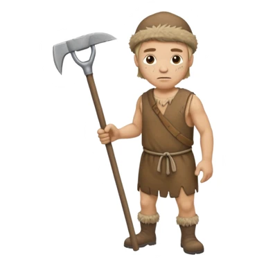 Stone age man  with Hoe Tool sticker