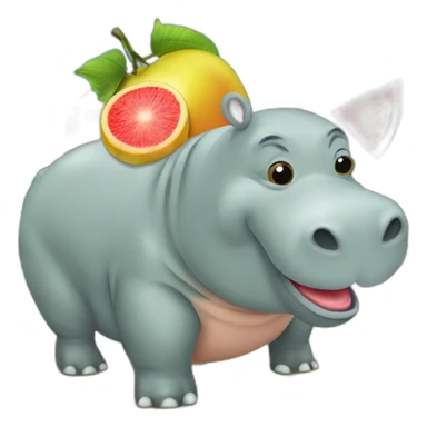 un hippopotame qui mange une pasteque sticker