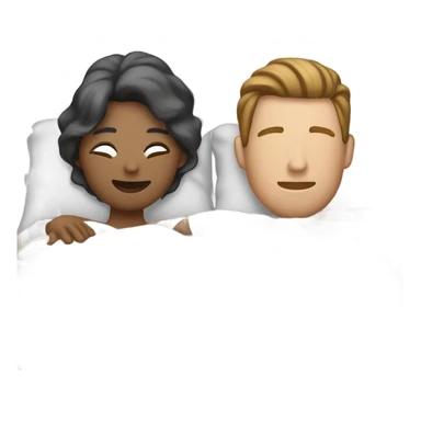 married man and woman sleeping in bed with striped pajamas  sticker