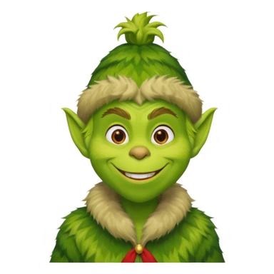 Grinch in green fur coat sticker