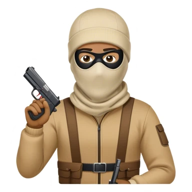 Man with ski mask holding a pistol sticker