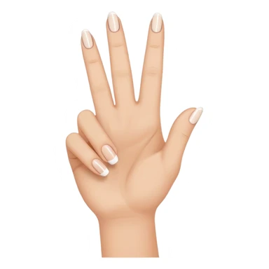 peace sign with french tip nails sticker