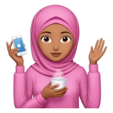 Hijabi girl pink self care  sticker