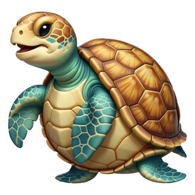Cinematic Cute Yawning Sea Turtle Portrait Emoji, Head tilted slightly with a dramatic, wide-open yawn, showcasing a stately, patterned shell and a smooth, aged body with sleepy, half-closed eyes, Simplified yet irresistibly adorable features, highly detailed, glowing with a soft, cozy oceanic glow, high shine, relaxed yet expressive, stylized with a dash of whimsical marine charm, soft glowing outline, capturing the essence of a drowsy yet affectionate sea turtle that appears ready to stretch out for a nap! sticker