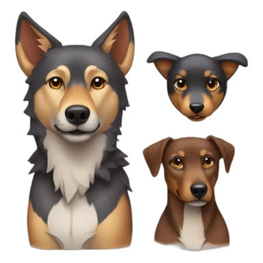 Wolf with Daschhund and Minpin like friends sticker