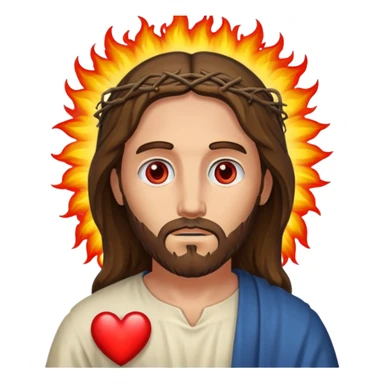 Jesus with burning Eyes an With hears  sticker