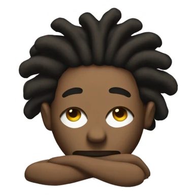 “Black man with dreadlocks, sick in bed sticker