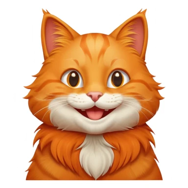 happy orange cat with big smile sticker