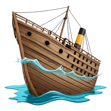sinking ship  half underwater in figma colours sticker