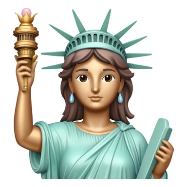 Statue of Liberty with gentle pastel colors, not bright sticker
