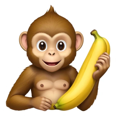 Monkey with 1 arm and a banana sticker