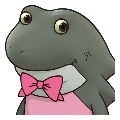 Shark with a pink bow sticker
