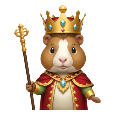 guinea pig king holding a scepter, royal attire sticker