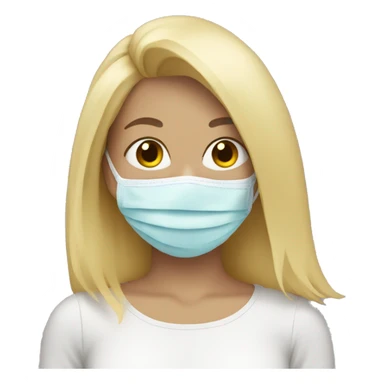 Blonde girl with face mask on sticker