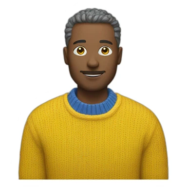 Man in blue and yellow sweater sticker