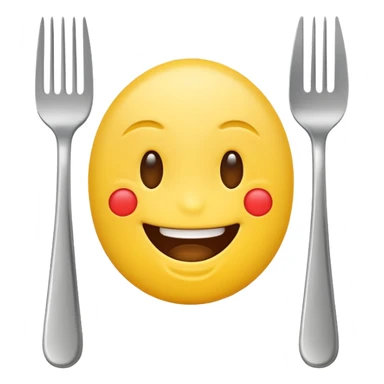 smiling emoji with fork and knife sticker