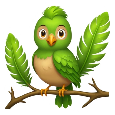 duolingo bird on the branch of tree sticker