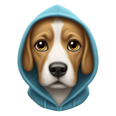 Dog wearing a hoody sticker