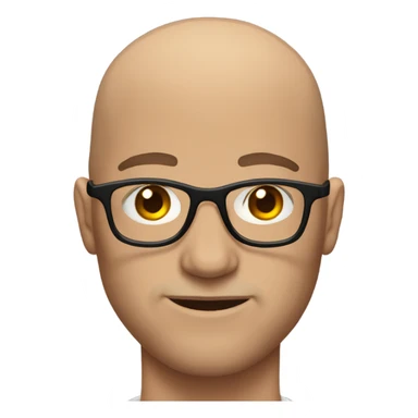 Muscle bald guy glasses with brown eyes  sticker