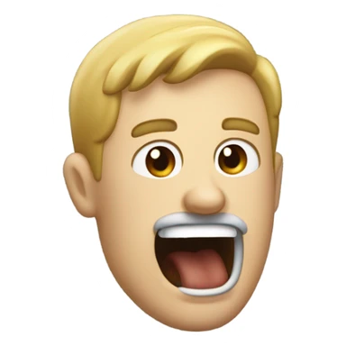 White guy with small patchy mustache screaming with a hammer coming at him sticker