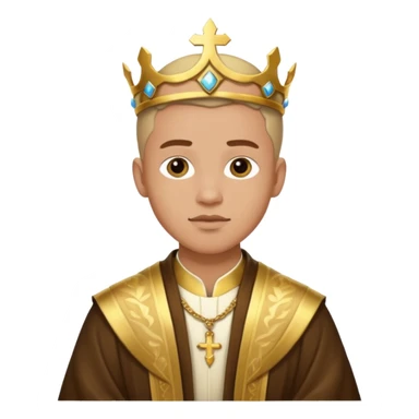 A biblical illustration of the Rich Young Ruler, a well-dressed young man in fine robes with gold accents sticker