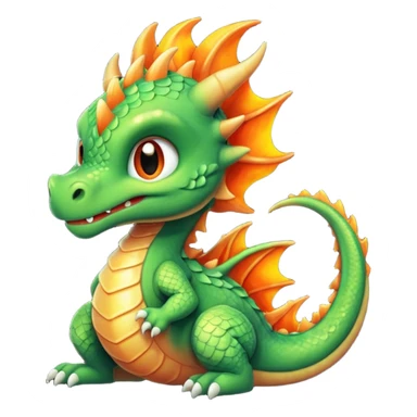baby dragon breathing fire sticker