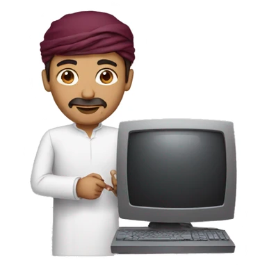 qatari man with computer sticker