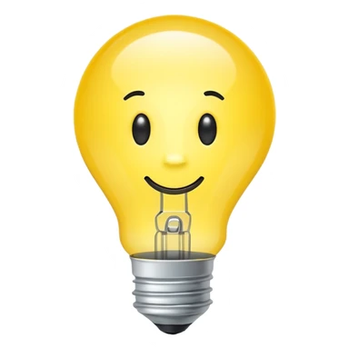Simple flat emoji of a bright yellow light bulb symbolizing a positive idea, with a green check mark next to it. Clean, modern, minimal design. No text, no 3D, no shadows. White or transparent background.. sticker