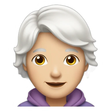 grandmother with white hair and grandchildren with brown hair sticker