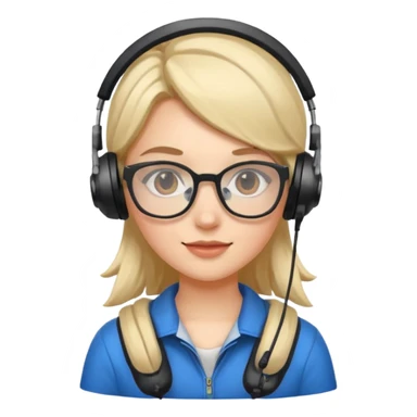 gamer girl with glasses sticker