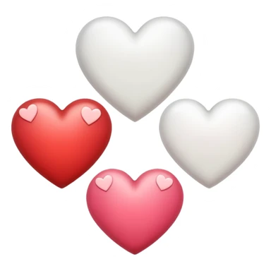 Hearts white one sticker