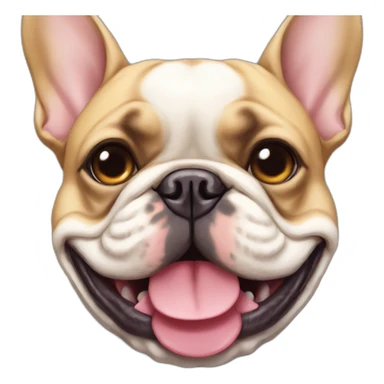 Fat smiling french bulldog with ball sticker
