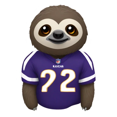 Sloth wearing a ravens jersey  sticker