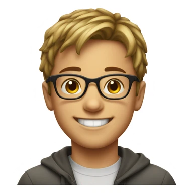boy with glasses and smile emoji  sticker