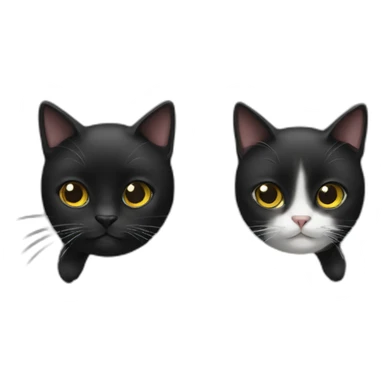 Two black cats, one smaller and fatter than the other sticker