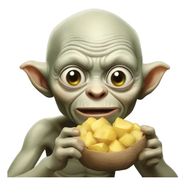 Gollum eating a potato  sticker