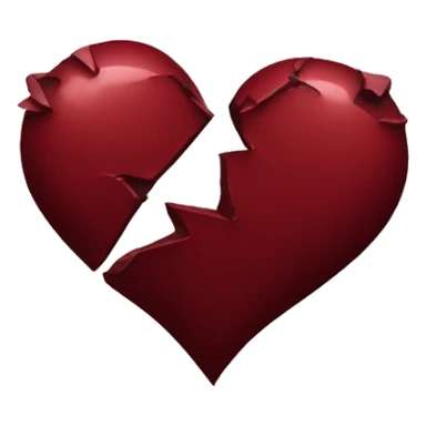 Broken dark red heart sticker