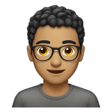 Young man from moroccan with glasses, short black hair sticker